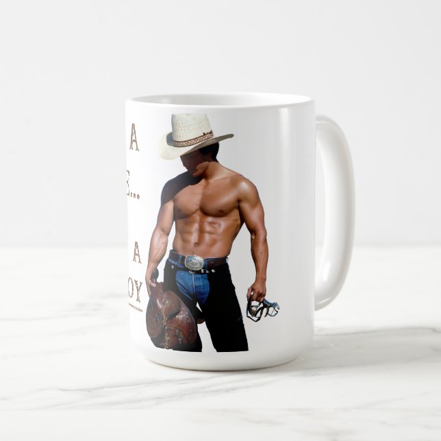 SlipperyJoe's spara häst ride cowboyhatt mus Kaffemugg (Framsida höger)
