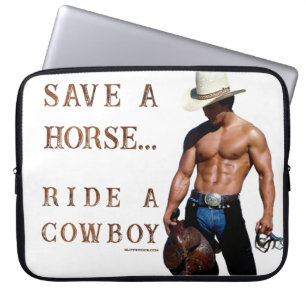 SlipperyJoe's spara häst ride cowboyhatt mus Laptop Fodral