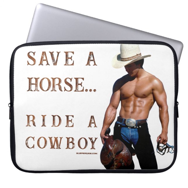 SlipperyJoe's spara häst ride cowboyhatt mus Laptop Fodral (Framsidan)