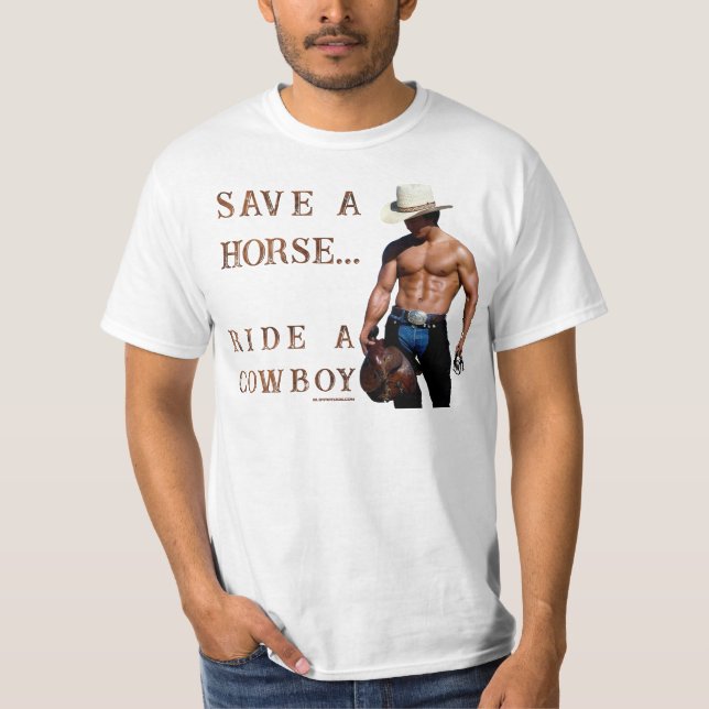 SlipperyJoe's spara häst ride cowboyhatt mus T Shirt (Framsida)