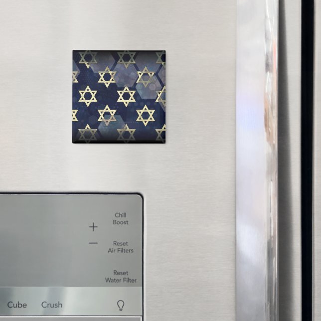 SlipperyJoe's stark Hanukkah-känsla Davids stjärna Magnet (In Situ (Fridge))