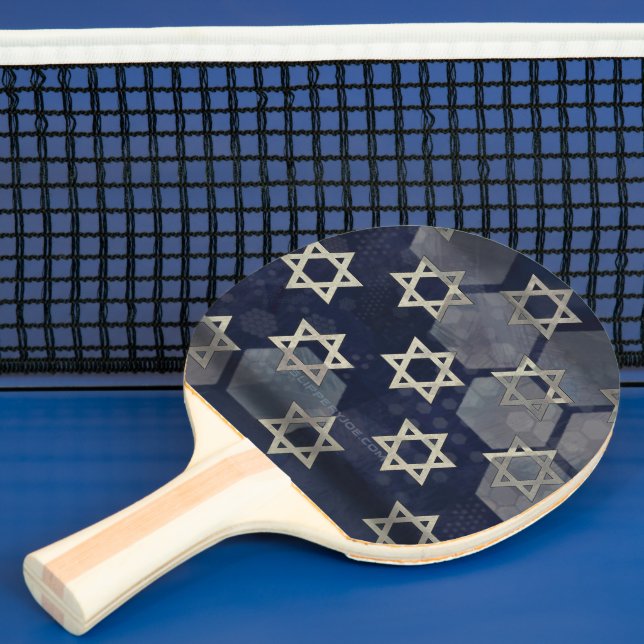 SlipperyJoe's stark Hanukkah-känsla Davids stjärna Pingisracket (Insitu)