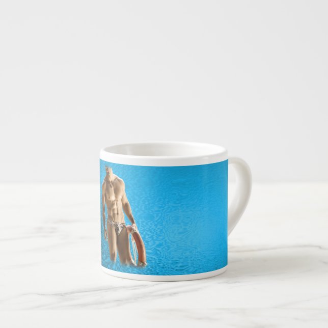 SlipperyJoes starka sexiga muskulära leopard pri Espressomugg (Framsida höger)