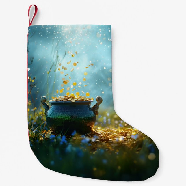 SlipperyJoes Stora utsmyckade St. Patricks Day kru Liten Julstrumpa (Framsidan)