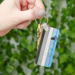 SlipperyJoe's tass wood låda struktur björn co Nyckelring