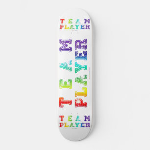 SlipperyJoe's Team Player ord pride färg rainb Mini Skateboard Bräda 18,5 Cm