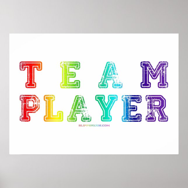 SlipperyJoe's Team Player ord pride färg rainb Poster (Framsidan)