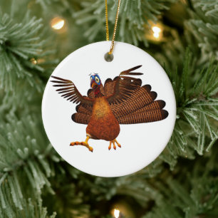 SlipperyJoe's Thanksgiving-gobbling ansvarsfullt l Julgransprydnad Keramik