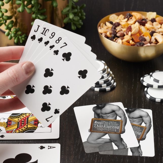 SlipperyJoe's Thanksgiving man hett 6-pack abs un Casinokort (På plats)
