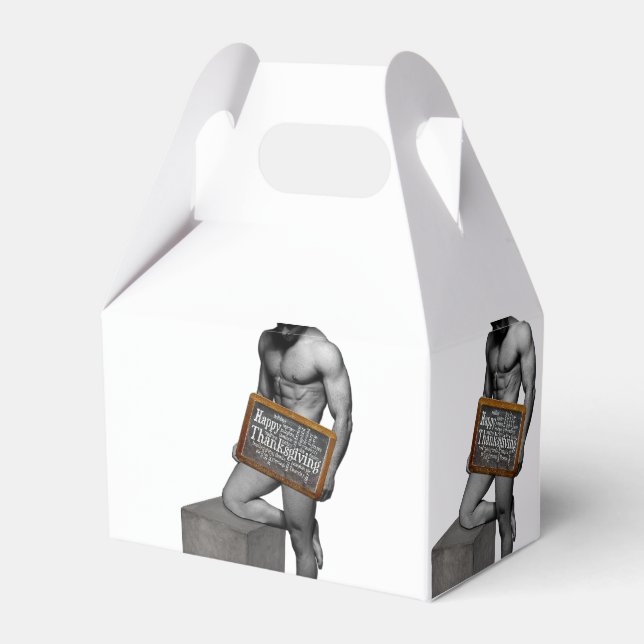 SlipperyJoe's Thanksgiving man hett 6-pack abs un Presentaskar (Framsidan Sidan)