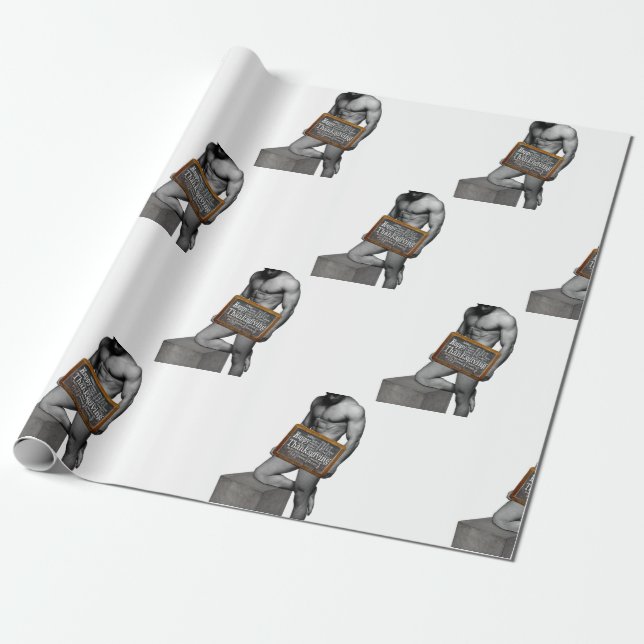 SlipperyJoe's Thanksgiving man hett 6-pack abs un Presentpapper (Utrullad)