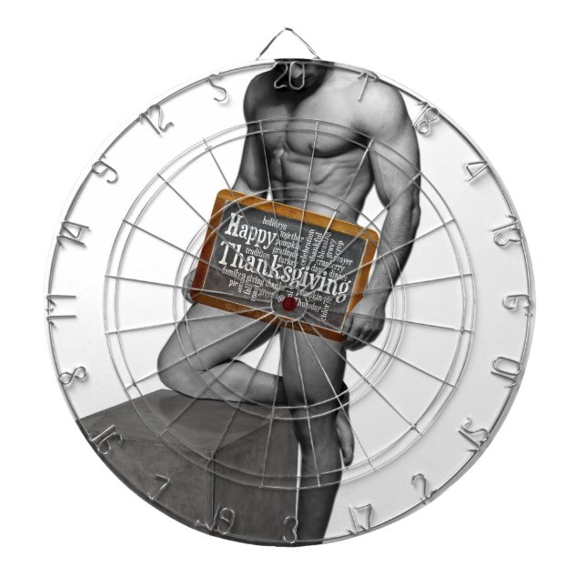 SlipperyJoes Thanksgiving tradition, muskulär man Darttavla (Framsidan)