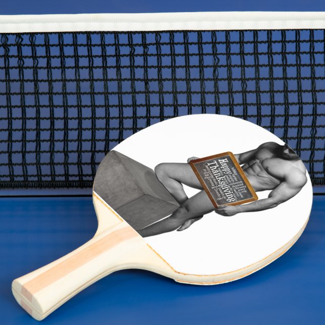 SlipperyJoe's Thanksgiving-tradition muskulös manl Pingisracket (Insitu)