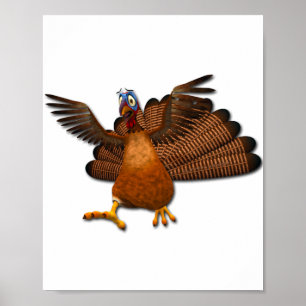 SlipperyJoe's Thanksgiving turkey vingar färglös f Poster