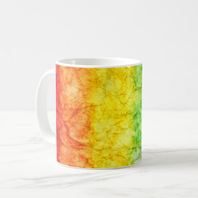 SlipperyJoes tie-dyade flagga regnbåge pressad i n Kaffemugg (Framsida vänster)