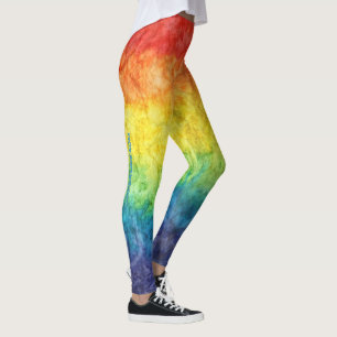 SlipperyJoes tie-dyade flagga regnbåge pressad in  Leggings