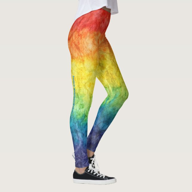 SlipperyJoes tie-dyade flagga regnbåge pressad in  Leggings (Höger)