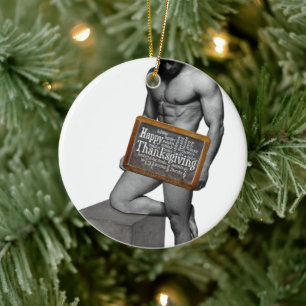 SlipperyJoes tradition påsköndags muskulös man Julgransprydnad Keramik