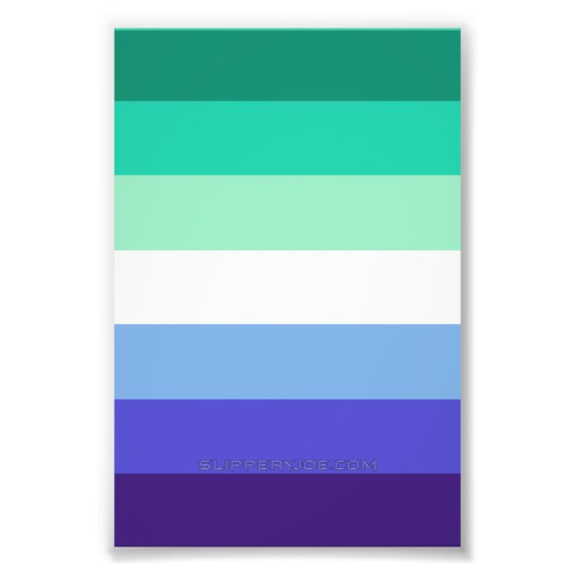 SlipperyJoe's Trans-Inclusive Gay Manar Pride Flag Fototryck (Framsidan)