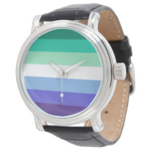 SlipperyJoes trans-inkluderande gaymansflagga pale Armbandsur