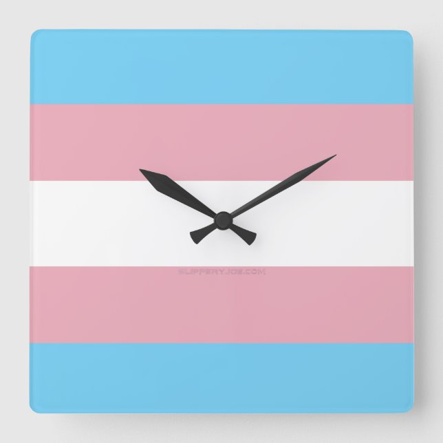 SlipperyJoe's transgender pride diversity rigg. Fyrkantig Klocka (Framsida)