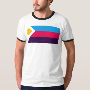 SlipperyJoes trefärgade polyamorösa stolthetsflagg T Shirt