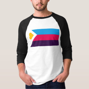 SlipperyJoes trefärgade polyamorösa stolthetsflagg T Shirt