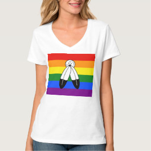 SlipperyJoe's två andar stolthet flagga Indiant sy T Shirt
