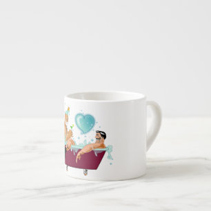 SlipperyJoes två gay manar kärlek tecknad Bathtub Espressomugg