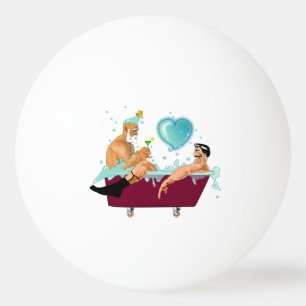 SlipperyJoes två gay manar kärlek tecknad Bathtub Pingisboll