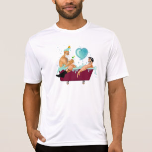 SlipperyJoes två gay manar kärlek tecknad Bathtub T Shirt
