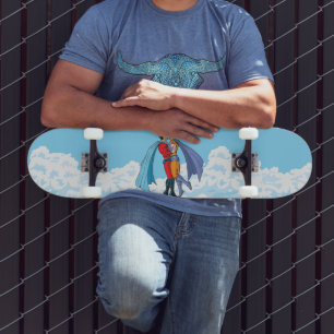 Slipperyjoes två superhjältar kysser karaktärer f mini skateboard bräda 18,5 cm