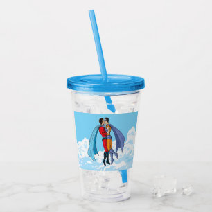 Slipperyjoes två superhjältar kysser karaktärer f take away mugg