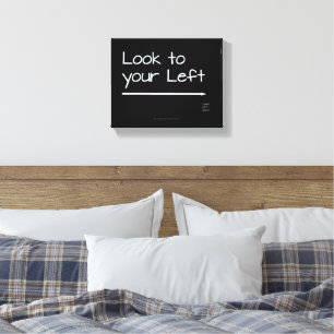 SlipperyJoe's utseende lämnat lustig vit pil Canvastryck