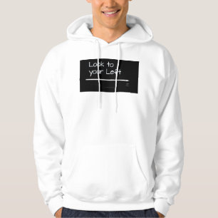 SlipperyJoe's utseende lämnat lustig vit pil Hoodie