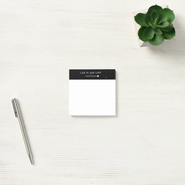 SlipperyJoe's utseende lämnat lustig vit pil Post-it Block (Kontor)