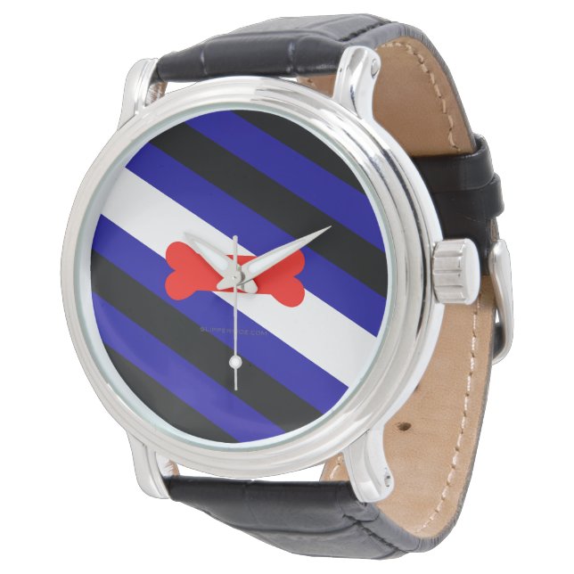 SlipperyJoes valp-lek-prydnadsflagga uttrycker kin Armbandsur (Vinklad)