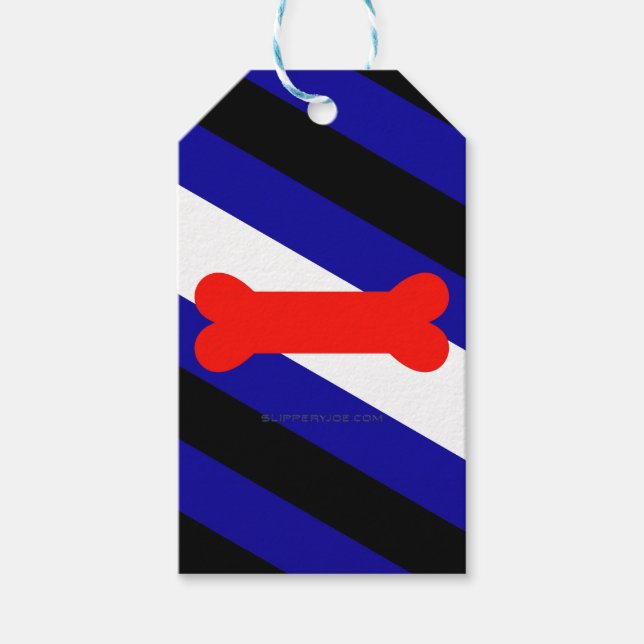 SlipperyJoes valp-lek-prydnadsflagga uttrycker kin Presentetikett (Framsidan)
