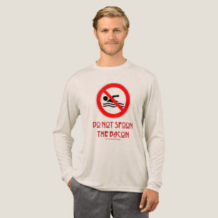 SlipperyJoes varningstext för bacon Red T Shirt