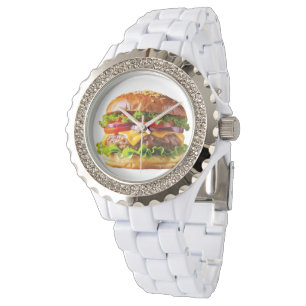 SlipperyJoes vattenkrävande cheeseburgare spröda b Armbandsur