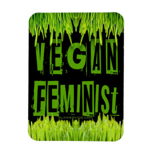 SlipperyJoe's Vegan feminist-gräs, ord-block Magnet
