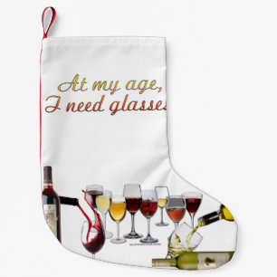 SlipperyJoe's vin drinkglas busiga pun röda vita Liten Julstrumpa