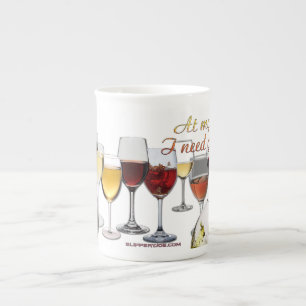SlipperyJoe's vin drinkglas busiga skämt röd vit Benporslin Mugg