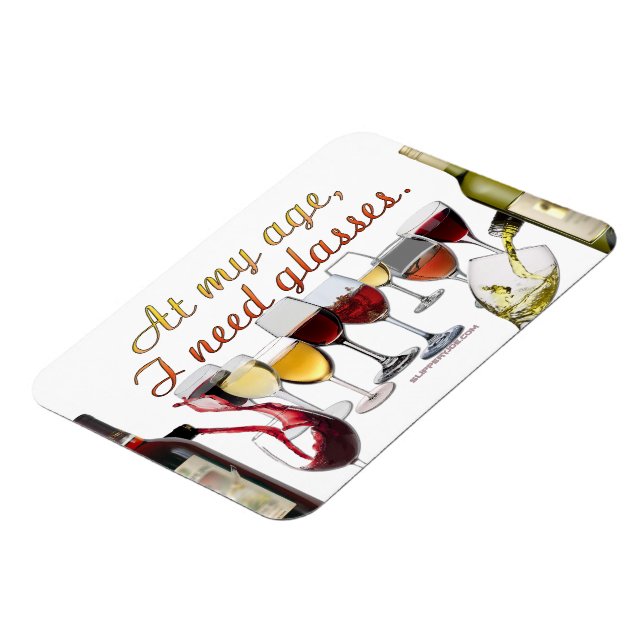 SlipperyJoe's Vin Glass fermenterade druvor vin p Magnet (Vänstra Sidan)