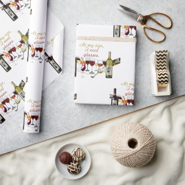 SlipperyJoe's Vin Glass fermenterade druvor vin p Presentpapper (Hantverk)