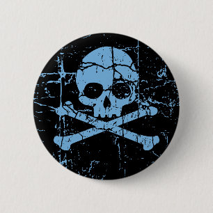 Sliten blåttskalle och Crossbones Knapp