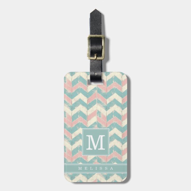 Sliten Chevron Bakgrund Bagage Tag Bagagebricka (Vertikal Framsida)