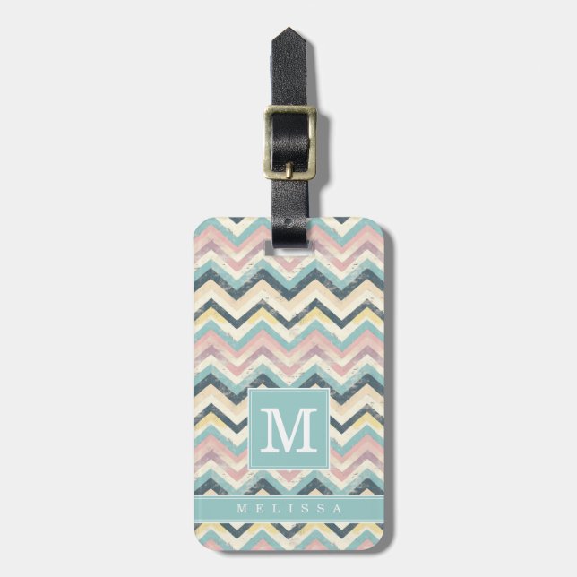 Sliten Chevron Bakgrund Bagage Tag Bagagebricka (Vertikal Framsida)