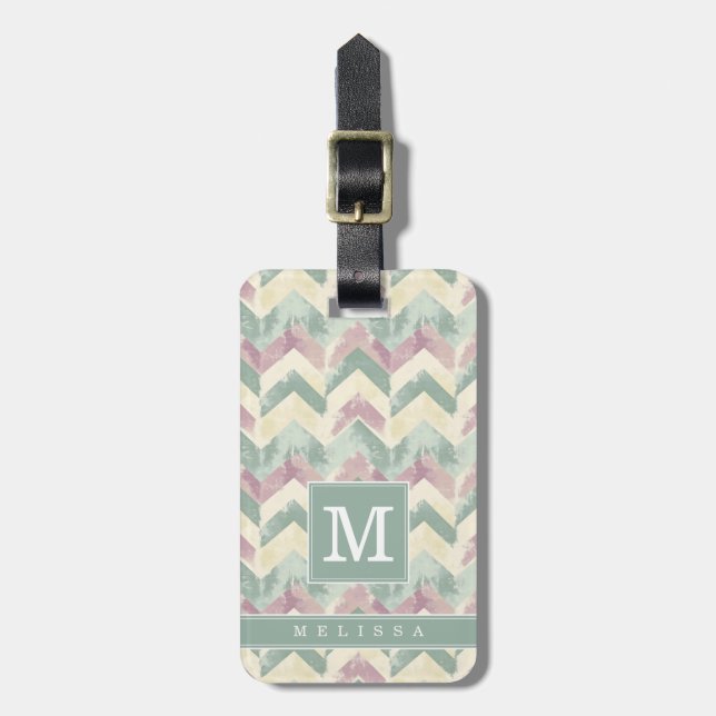 Sliten Chevron Bakgrund Bagage Tag Bagagebricka (Vertikal Framsida)