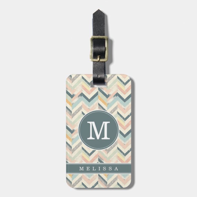 Sliten Chevron Bakgrund Bagage Tag Bagagebricka (Vertikal Framsida)